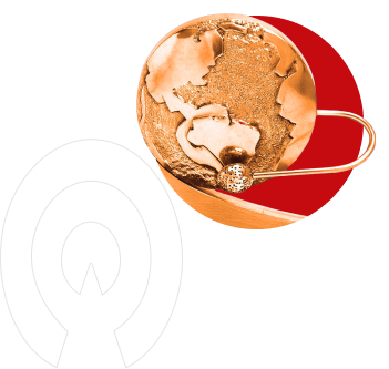 Globo terrestre representando alcance global da Target